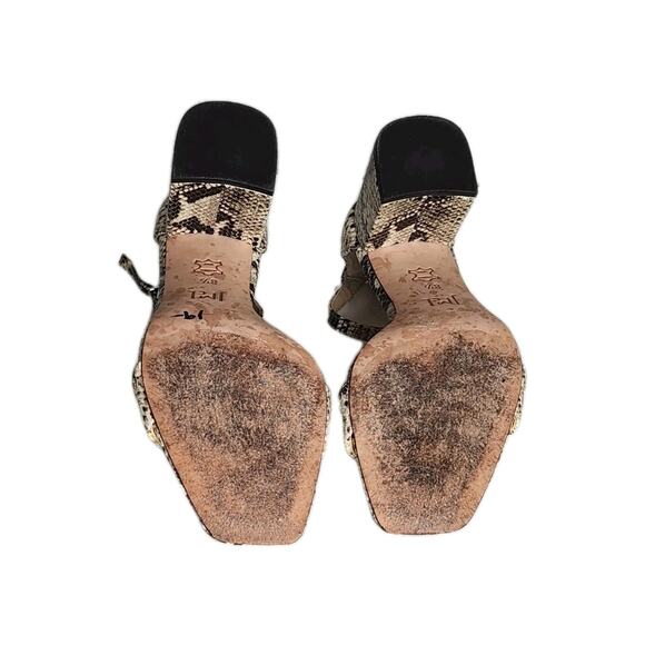 J. McLaughlin Esme Brown/Tan Snakeskin Embossed Leather Sandals sz.8.5 $248 - Picture 4 of 6